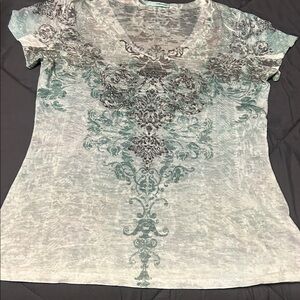 Maurices Teal and Gray Short Sleeve Top